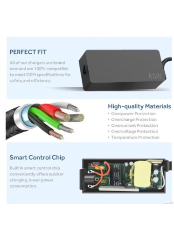 Terabyte 65W 45W USB C Charger for Lenovo ThinkPad Yoga HP Chromebook Power Supply for Dell Latitude XPS Huawei Laptop PC Type C Charger Adapter for MacBook Pro Air Asus Acer Samsung Google - Image 5